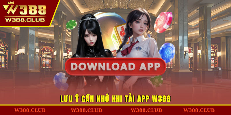 Lưu ý cần nhớ khi tải app W388